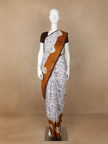 White Warli Designed Cotton Saree - Diadem