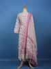 White and Purple Paisley Floral Printed Cotton Salwar Suit Set - Diadem
