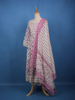 White and Purple Paisley Floral Printed Cotton Salwar Suit Set - Diadem