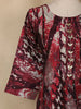 Wine Abstract Printed Cotton Salwar Suit With Dupatta - Diadem