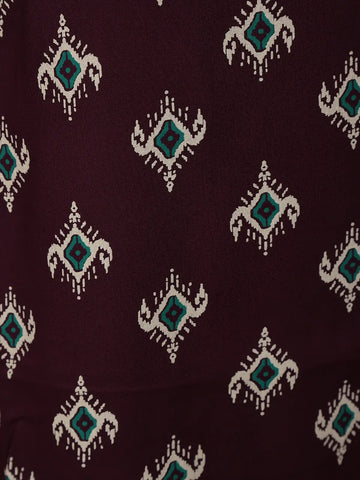 Wine Diamond Design Print Rayon Kurti - Diadem
