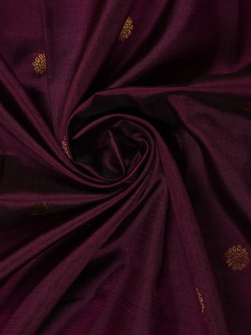 Wine Floral Butta Woven Pure Kanchipuram Silk Saree - Diadem