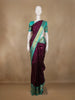 Wine Floral Butta Woven Pure Kanchipuram Silk Saree - Diadem