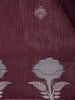 Wine Floral Design Semi Banarasi Silk Saree