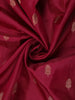 Wine Floral Design Woven Pure Kanchipuram Silk Saree With Zari Border - Diadem