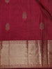 Wine Floral Design Woven Pure Kanchipuram Silk Saree With Zari Border - Diadem