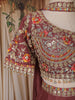 Wine Floral Embroidered Design Crepe Palazzo Suit With Dupatta
