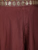 Wine Floral Embroidered Design Crepe Palazzo Suit With Dupatta