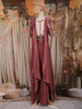 Wine Floral Embroidered Design Crepe Palazzo Suit With Dupatta