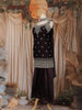 Wine Floral Embroidered Organza Palazzo Suit