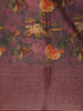 Wine Floral Printed Chandheri Cotton Saree