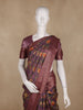 Wine Floral Printed Chandheri Cotton Saree
