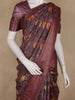 Wine Floral Printed Chandheri Cotton Saree