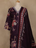 Wine Floral Printed Cotton Salwar Suit With Dupatta - Diadem