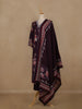 Wine Floral Printed Cotton Salwar Suit With Dupatta - Diadem