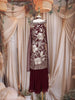 Wine Floral Zari Embroidered Design Georgette Kids Sharara Suit with Dupatta