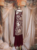 Wine Floral Zari Embroidered Design Georgette Kids Sharara Suit with Dupatta