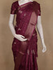 Wine Pochampally Ikat Design Cotton Saree with Zari Border