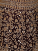 Wine Maroon Floral Embroidery Design Net Lehenga - Diadem