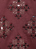 Wine Mirror Work Embroidered Cotton Kurta For Men - Diadem