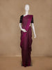 Wine Purple Checked Woven Pure Kanchipuram Silk Saree - Diadem