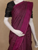 Wine Purple Checked Woven Pure Kanchipuram Silk Saree - Diadem