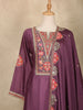 Wine Purple Floral Design Georgette Palazzo Salwar Suit - Diadem
