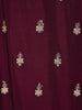 Wine Purple Floral Embroidered Georgette Palazzo Suit With Dupatta - Diadem