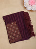 Wine Purple Striped Design Georgette Saree With Designer Blouse