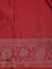Wine Red Solid Design Semi Banarasi Silk Saree
