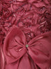 Wine Rose Layered Design Organza Party Frock With Bow Detailing