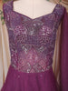 Wine Sequins and Beads Embroidered Design Net Gown