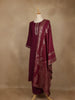 Wine Solid Design Salwar Suit With Banarasi Dupatta - Diadem