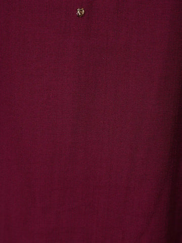 Wine Solid Design Salwar Suit With Banarasi Dupatta - Diadem