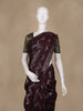 Wine Zigzag Woven Kota Cotton Saree - Diadem
