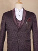 Wine Floral Designed Men's Suit for Reception - Diadem