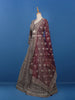 Wine Floral Embroidered Net Lehenga for Bridesmaids - Diadem