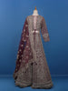 Wine Floral Embroidered Net Lehenga for Bridesmaids - Diadem