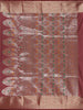 Wine Maroon Floral Butta Woven Pure Kanchipuram Silk Saree - Diadem