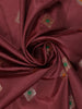 Wine Maroon Floral Butta Woven Pure Kanchipuram Silk Saree - Diadem