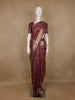 Wine Maroon Floral Butta Woven Pure Kanchipuram Silk Saree - Diadem