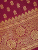 Wine Maroon Floral Design Silk Saree - Diadem