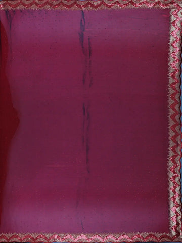 Wine Maroon Sequin Embellishment Organza Saree - Diadem