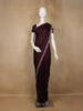 Wine Maroon Sequins Design Satin Saree - Diadem