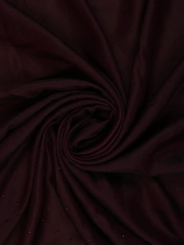Wine Maroon Sequins Design Satin Saree - Diadem