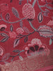 Wine Red Floral Design Printed Cotton Saree - Diadem