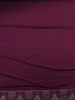 Wine Satin Silk Saree with All-Over Stone Work - Diadem