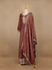 Woodrose Pink Dot Designed Tissue Silk Gown - Diadem