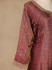 Woodrose Pink Dot Designed Tissue Silk Gown - Diadem