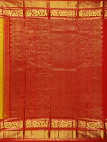 Yellow Brocade Woven Pure Kanchipuram Silk Saree - Diadem